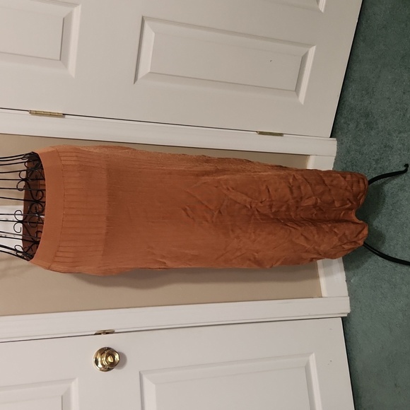 Free People Orange Ribbed Maxi Pencil Skirt Casual - Picture 6 of 8